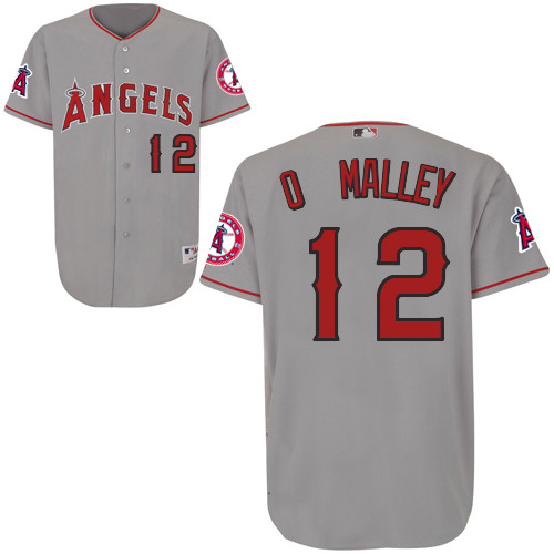 Shawn O Malley #12 mlb Jersey-Los Angeles Angels of Anaheim Women's Authentic Road Gray Cool Base Baseball Jersey